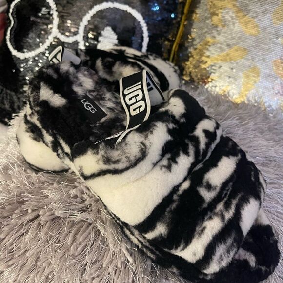 10 ugg bbw tie dye marble fluff yeah slipper shoe sandal - Picture 5 of 8